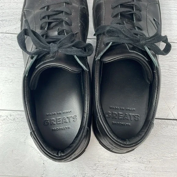 GREATS Leather Sneakers in Black 13 BS3 - Picture 3 of 8